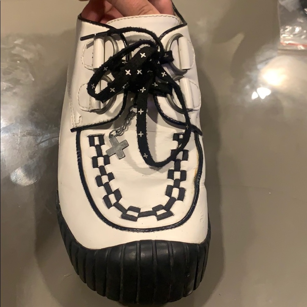 DR DOC MARTENS 12386 White Leather Stitched Shoes